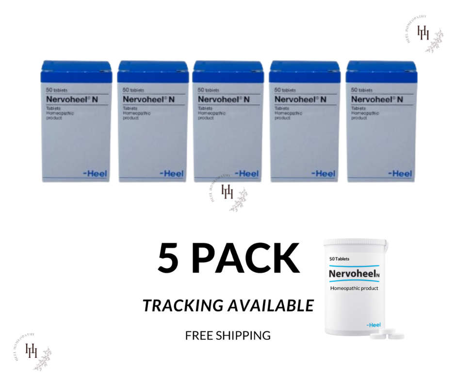 Nervoheel N HEEL Homeopathic Solution for Nervousness Overactive Mind 50 Tablets 5 PACK